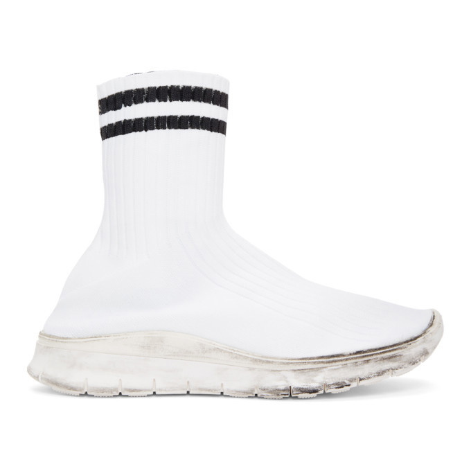 Photo: Maison Margiela White Sock High-Top Sneakers