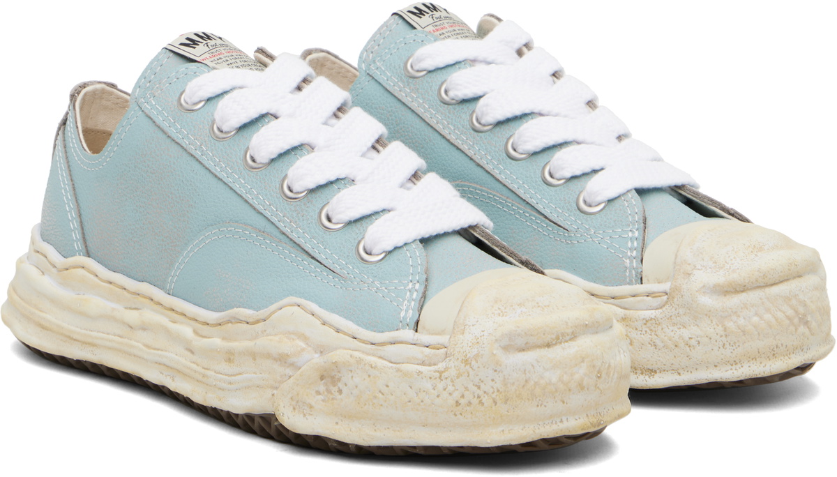 Maison MIHARA YASUHIRO Blue 'Hank' OG Sole Shrink Leather Low-Top Sneakers