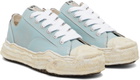 Maison MIHARA YASUHIRO Blue 'Hank' OG Sole Shrink Leather Low-Top Sneakers