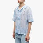 Our Legacy Men's Tie Dyed Short Sleeve Shirt in Blue Brush Stroke Print