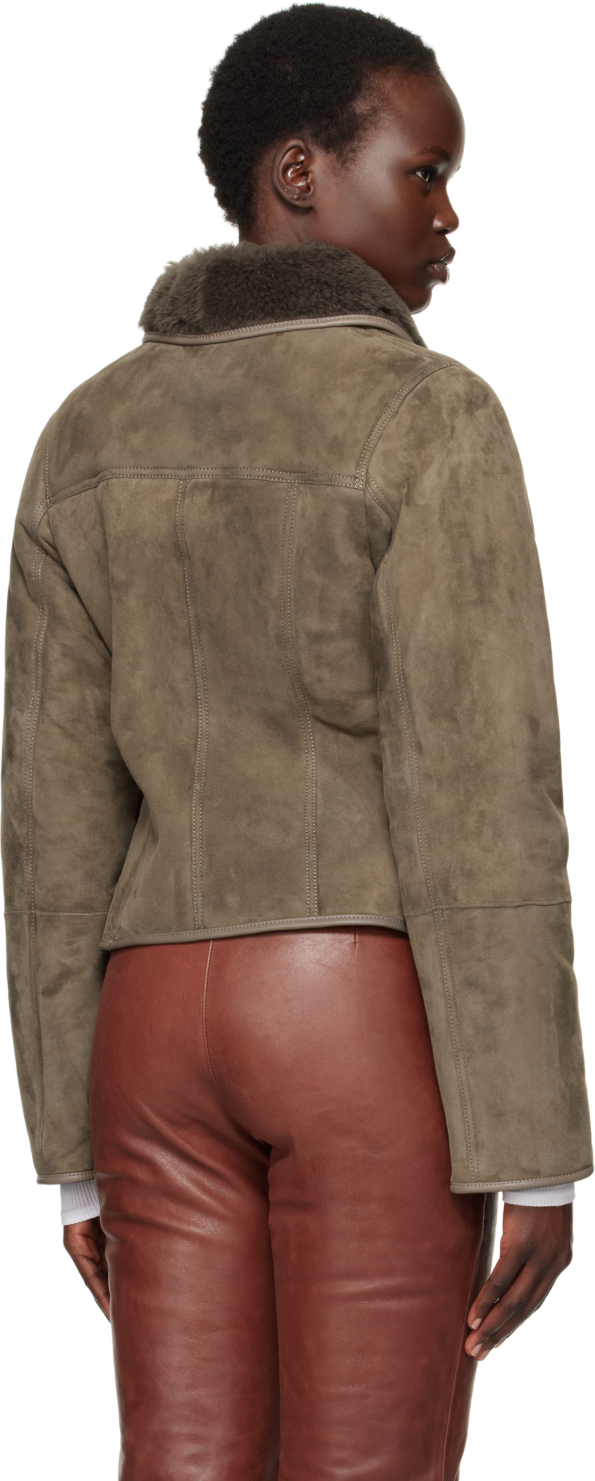 Saks Potts Taupe Felix Shearling Jacket