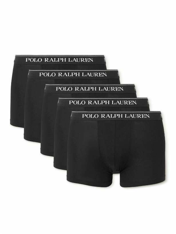 Photo: Polo Ralph Lauren - Five-Pack Stretch-Cotton Jersey Trunks - Black