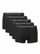 Polo Ralph Lauren - Five-Pack Stretch-Cotton Jersey Trunks - Black