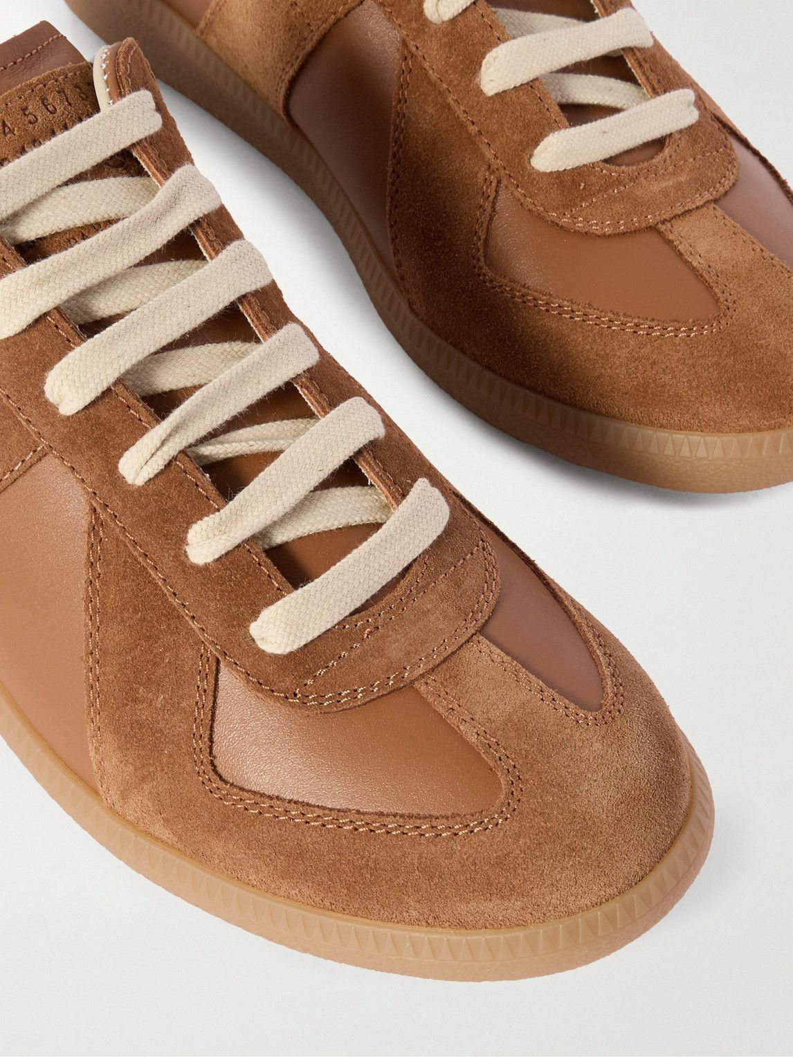 Maison Margiela - Replica Leather and Suede Sneakers - Brown