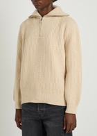 Anine Bing Sammy Ribbed Knit Jumper Beige