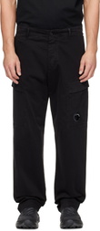 C.P. Company Black Stretch Sateen Regular Cargo Pants