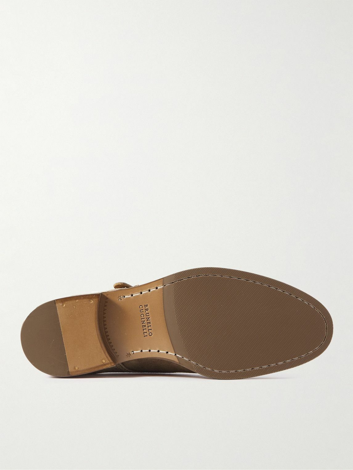 Brunello Cucinelli - Suede Monk-Strap Shoes - Brown Brunello  display picture 3