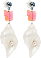 I'm Sorry by Petra Collins SSENSE Exclusive Pink & White Tarina Tarantino Edition Pearl In The Shell Earrings