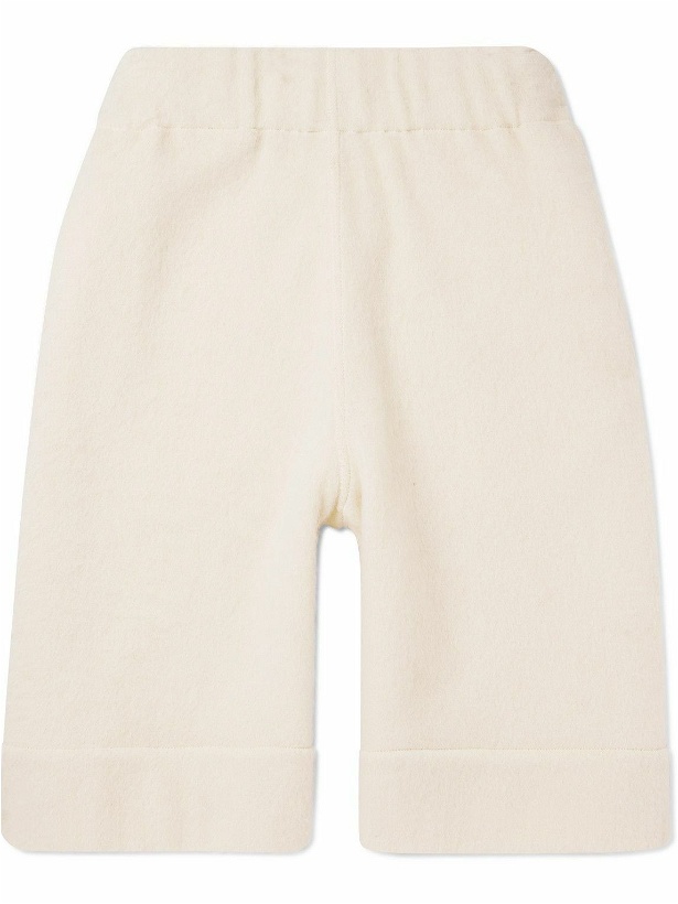 Photo: Jil Sander - Wide-Leg Brushed Alpaca and Cotton-Blend Shorts - Neutrals
