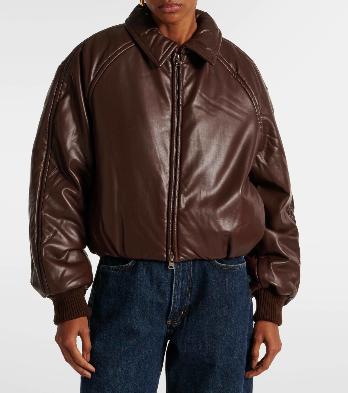 Agolde x Shoreditch Ski Club Tate faux leather bomber jacket