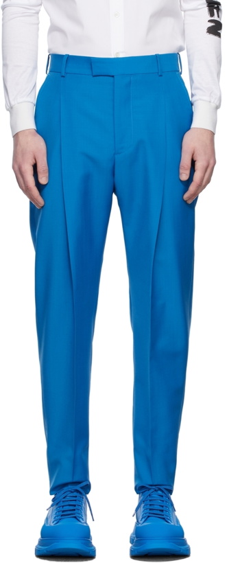 Photo: Alexander McQueen Blue Wool & Mohair Trousers