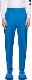 Alexander McQueen Blue Wool & Mohair Trousers