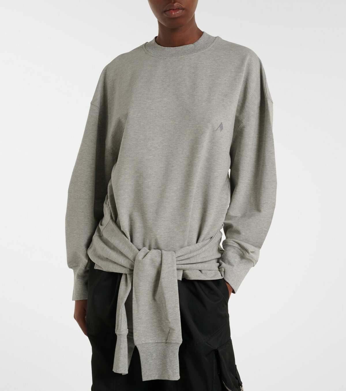 The Attico Oversized draped cotton-blend sweatshirt