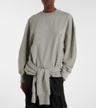 The Attico Oversized draped cotton-blend sweatshirt