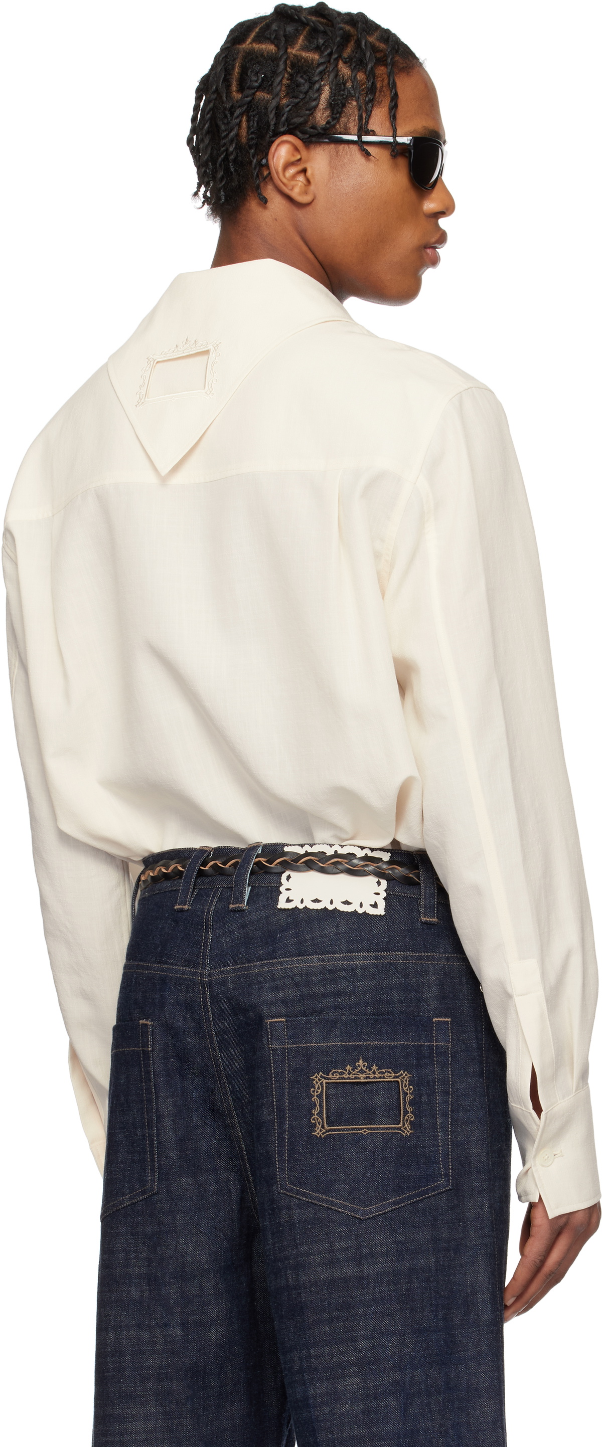 NULLUS Off-White Kerchief Collar Shirt