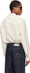 NULLUS Off-White Kerchief Collar Shirt