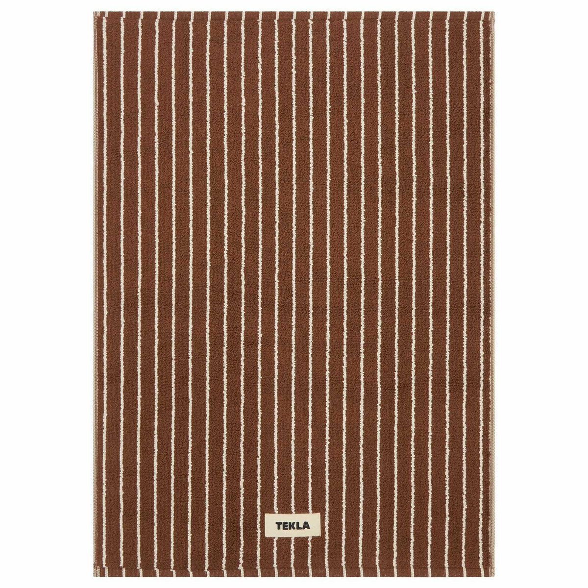 Tekla Fabrics Organic Terry Bath Mat in Rust Stripes 