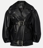 Simone Rocha Belted leather biker jacket