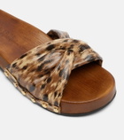 Ganni Tia leopard-print clogs