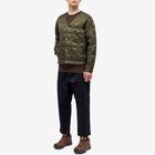 Taion Men's Down Work Cardigan in Dark Olive