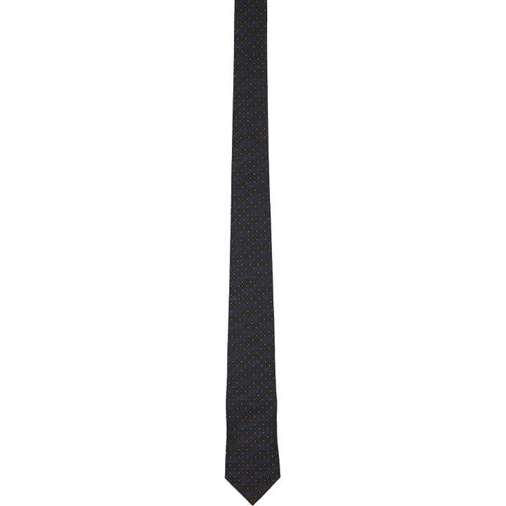 Photo: Balenciaga Navy Monogram Square Jacquard Tie