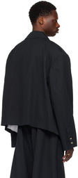 WILLY CHAVARRIA Black Peaked Lapel Blazer