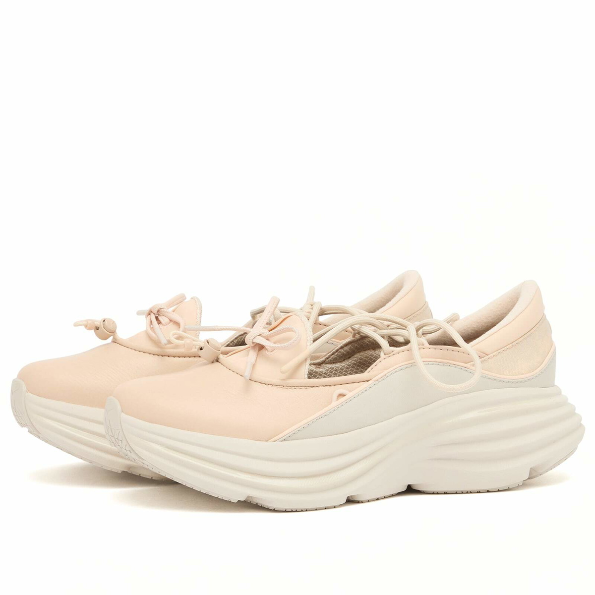 HOKA ONE ONE Women's Bondi Mary Jane Sneaker in Beech Wood/Stucco