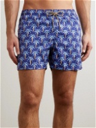 Canali - Short-Length Printed Swim Shorts - Blue