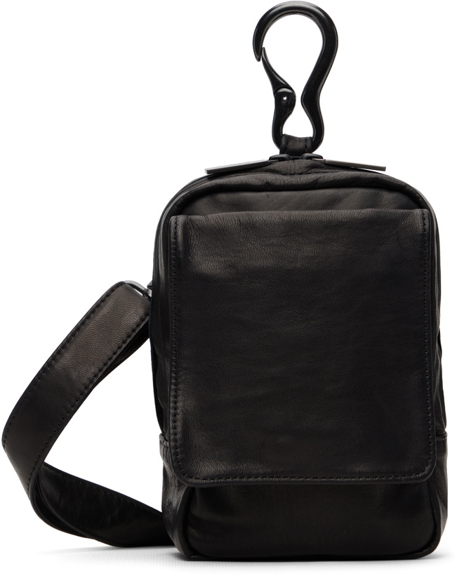 Photo: YOHJI YAMAMOTO Black Scratch Horse Leather Zip Shoulder Pouch