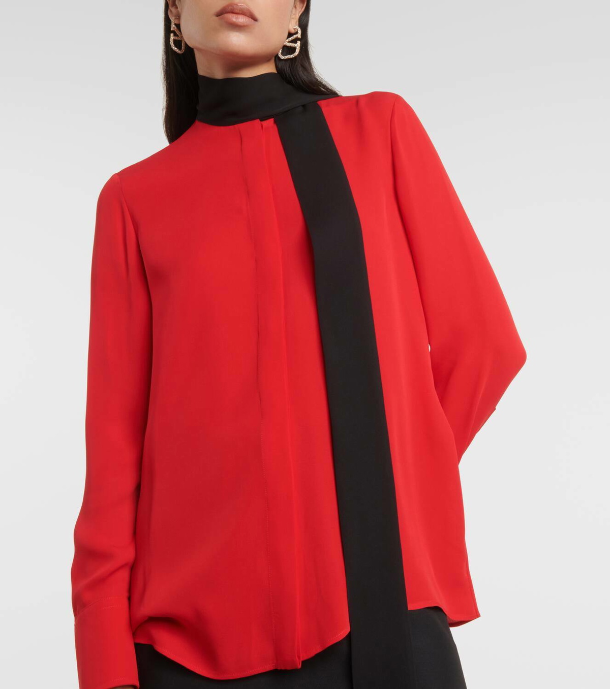 Chemisier Valentino En Soie écru - Taille FR38 (UK10 US8) - Col Froncé - Occasion Très Bon état