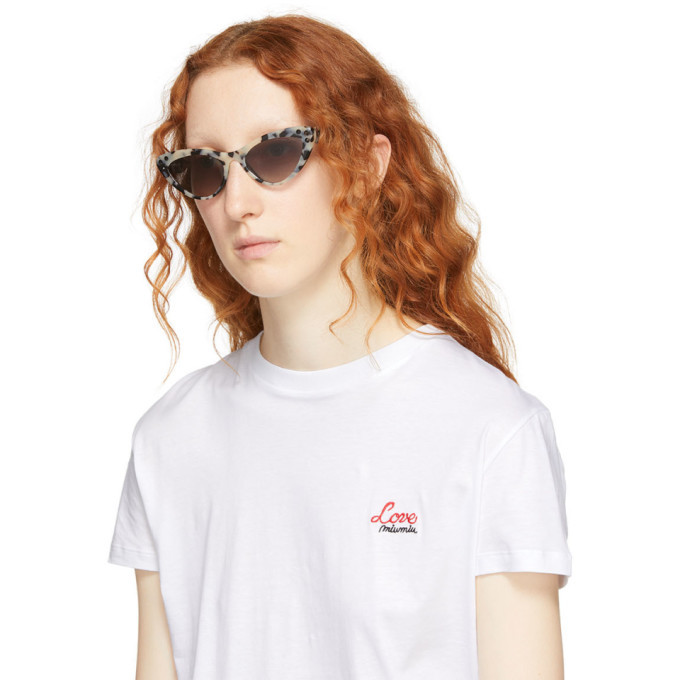 Miu Miu Beige Logomania Cat-Eye Sunglasses Miu Miu