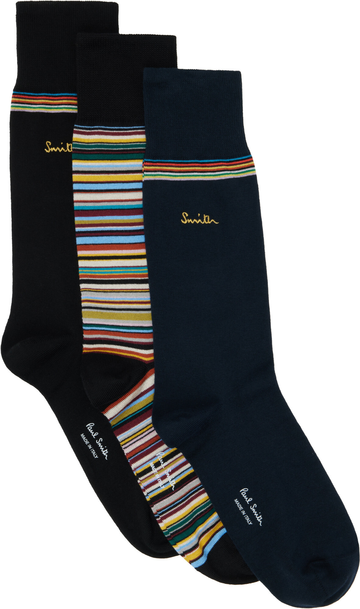Paul Smith Three-Pack Multicolor 'Artist Stripe' Socks