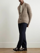 Brioni - Shawl-Collar Ribbed Cashmere Cardigan - Neutrals