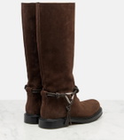Bottega Veneta James Knot suede knee-high boots