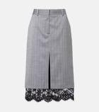 Stella McCartney Pinestripe wool midi skirt