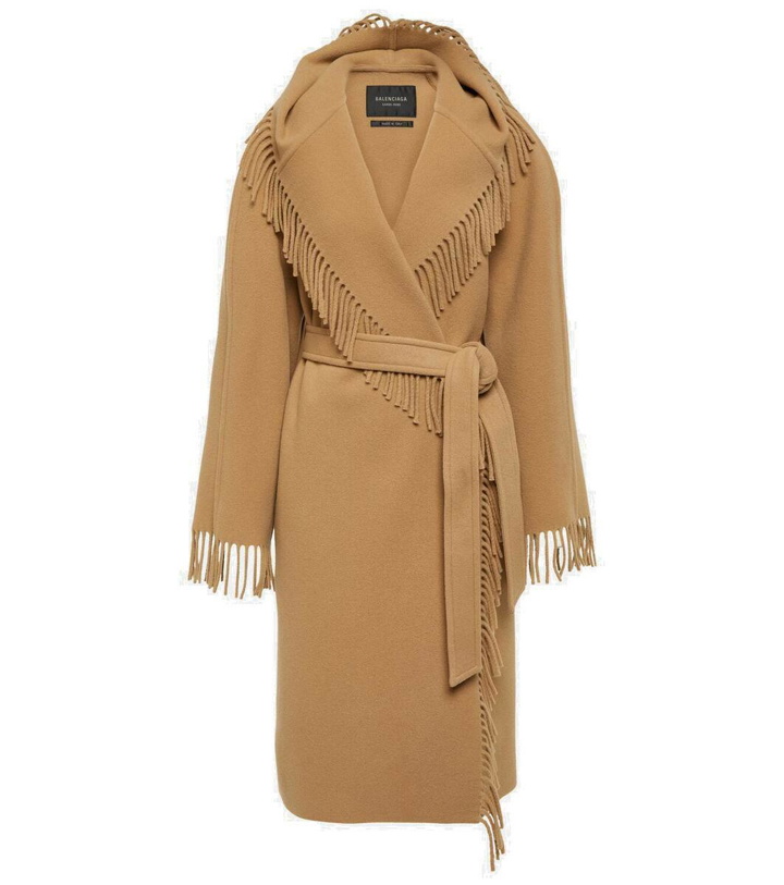 Photo: Balenciaga Fringed wool wrap coat