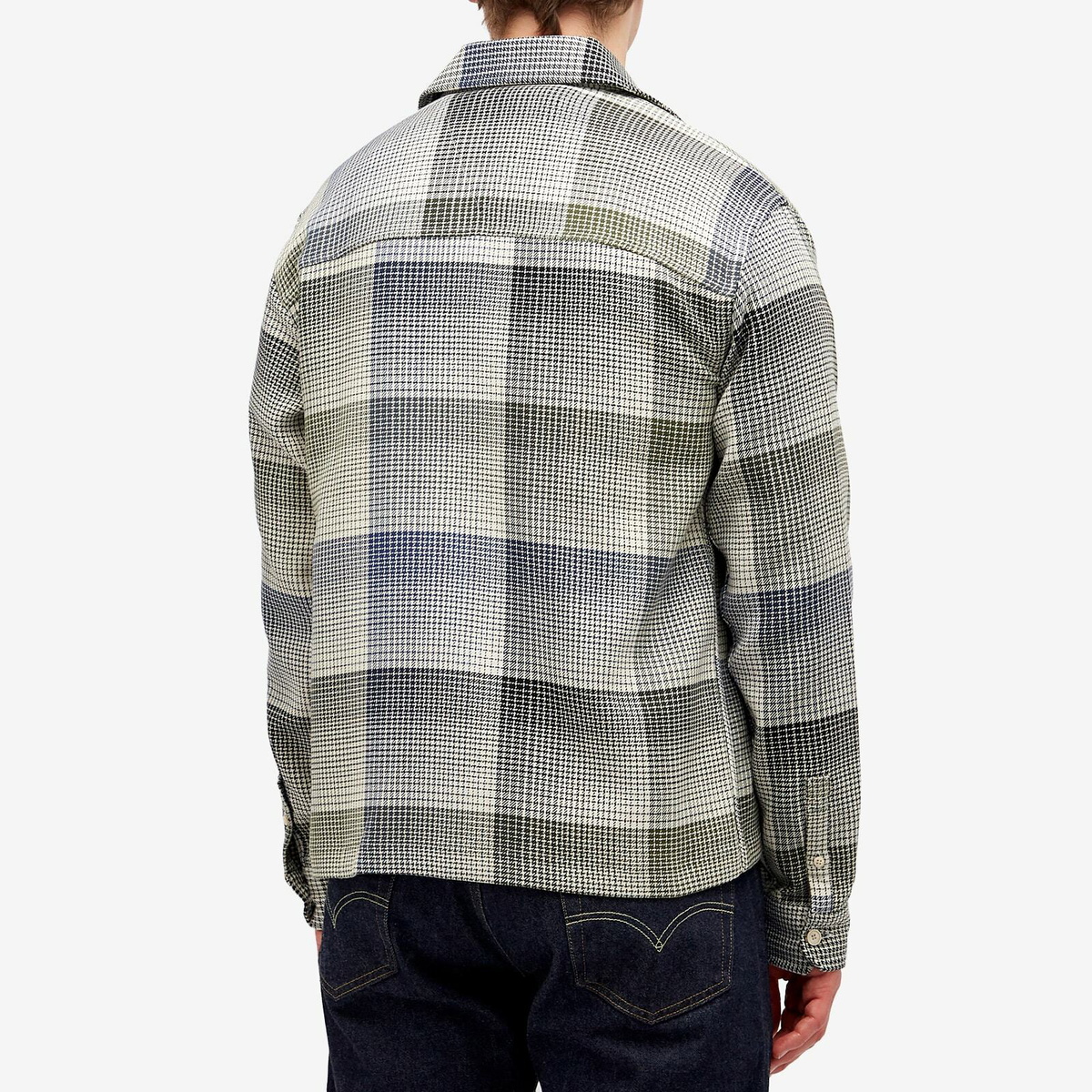 Paul Smith Men's Zip Front Plaid Shirt in Brown Paul Smith