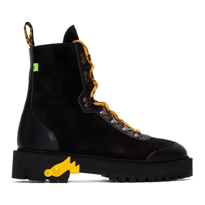 Photo: Off-White Black and Yellow Hiking Boots