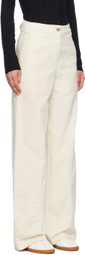 BOSS Off-White Regular-Fit Trousers