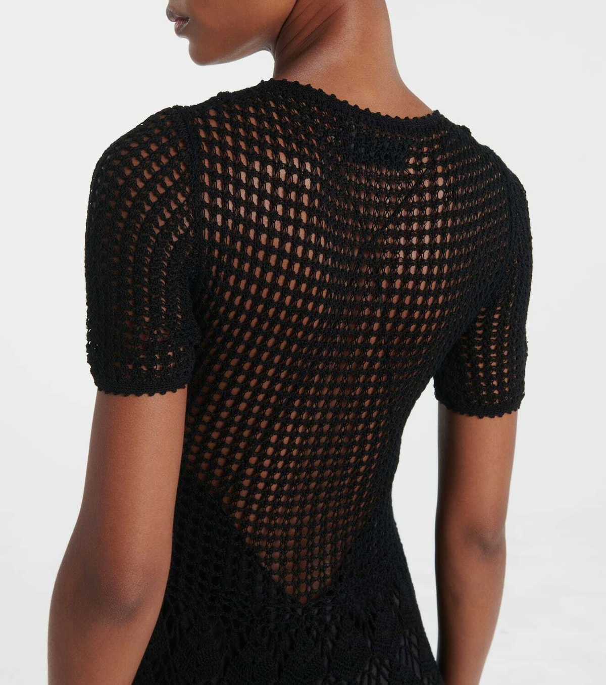 Nili Lotan Yoko crochet cotton midi dress