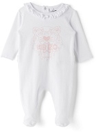 Kenzo Baby White & Pink Sleepsuit Set