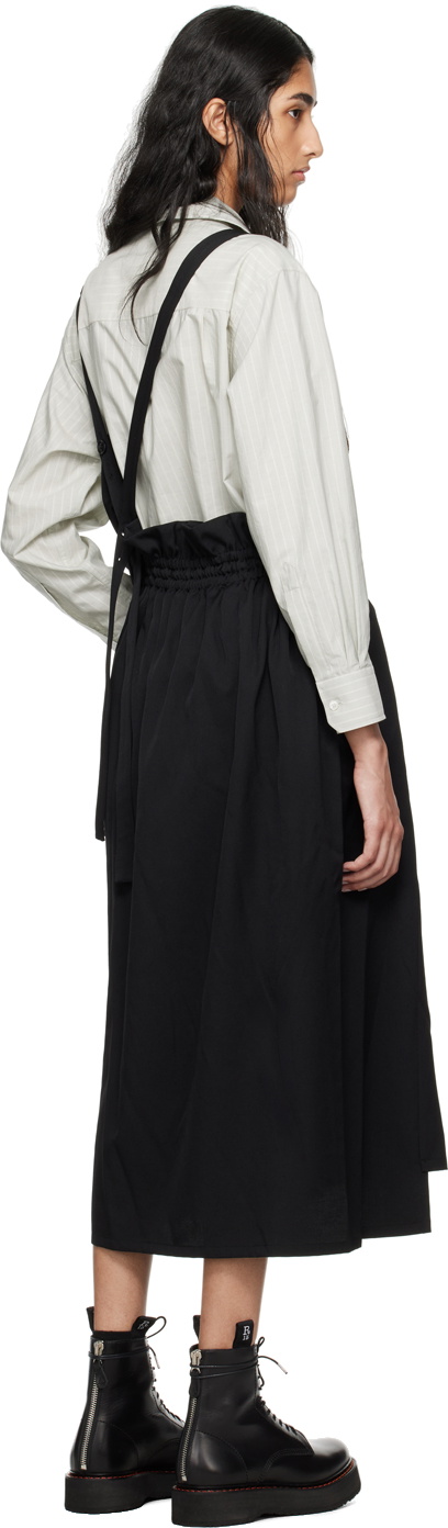 Y's Black Asymmetric Midi Dress