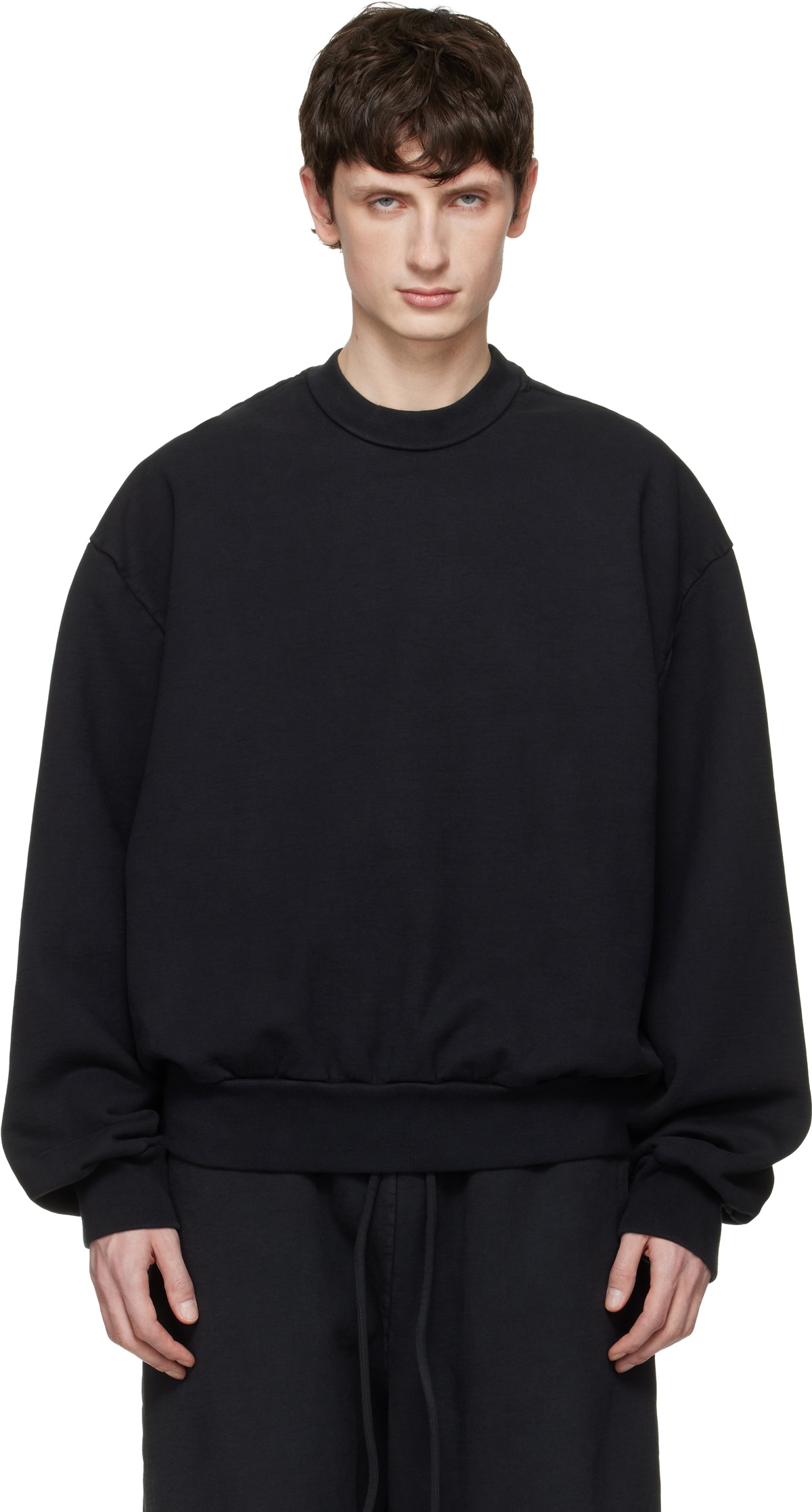 Fear of God Black Sunfaded Classic Half Raglan Sweatshirt
