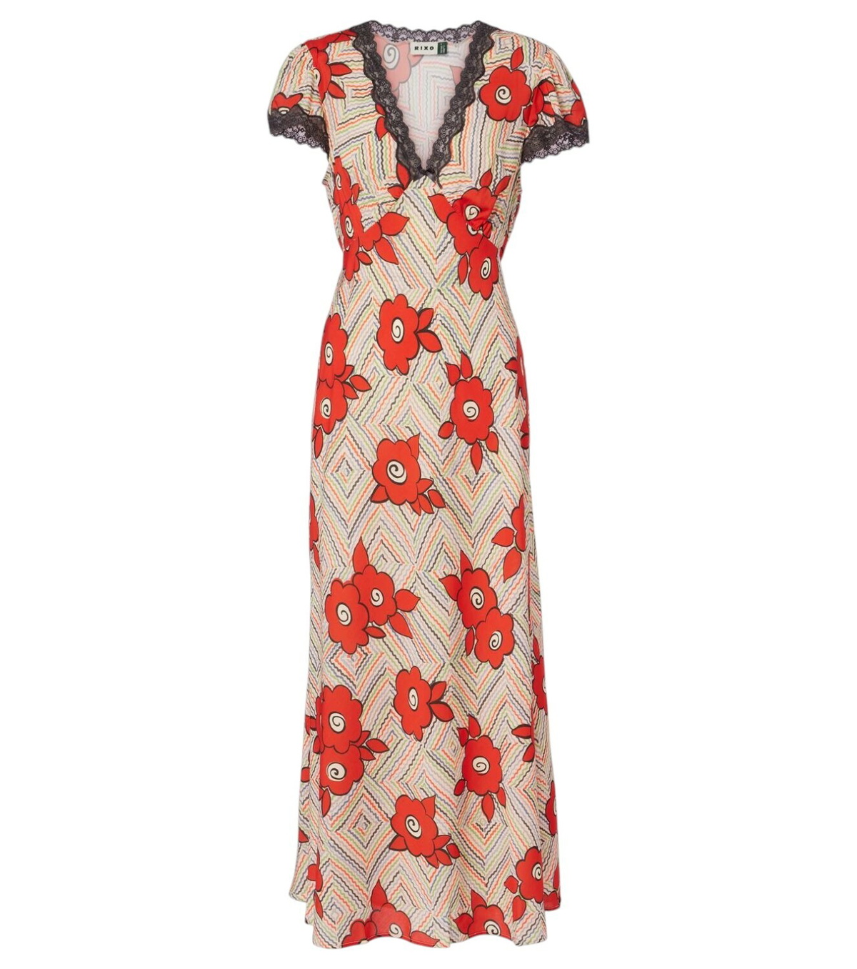 RIXO Terri Midi Satin Dress Rixo