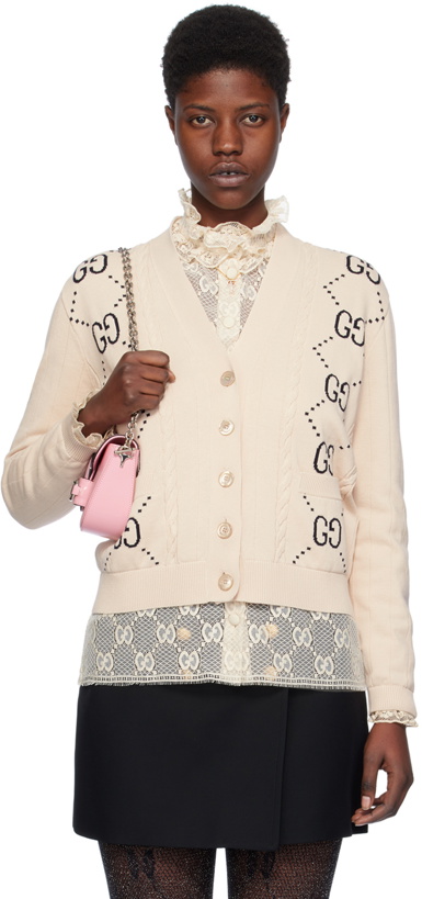 Photo: Gucci Beige Intarsia Cardigan