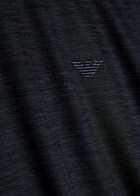 Emporio Armani Logo-embroidered Wool T-shirt Navy