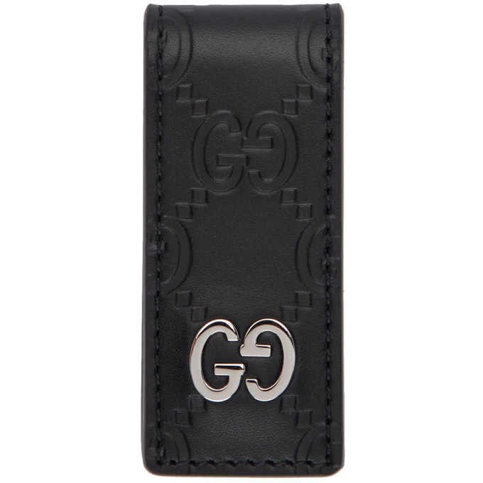 Photo: Gucci Black Leather Gucci Signature Money Clip