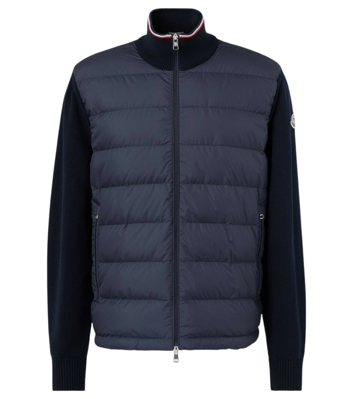 Moncler Men's Badge Logo Quarter Zip Sweat in Black Moncler