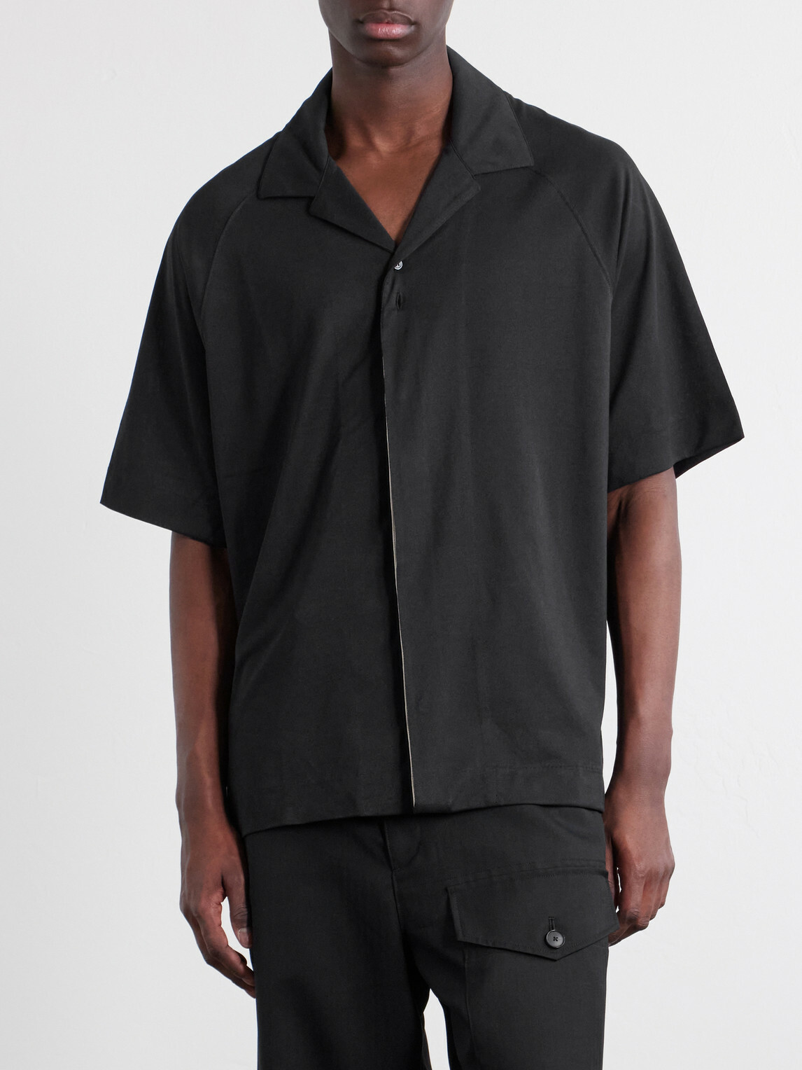 Jacquemus - La Chemise Jean Atelier Camp-Collar Jersey Shirt - Black