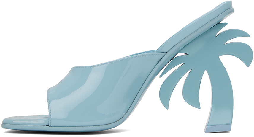 Palm Angels Palm Tree Blue Mules 